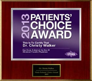 Dr. Christy Walker Patients' Choice Award 2013