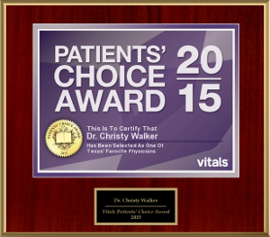 Dr. Christy Walker Patients' Choice Award 2015