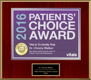 Dr. Christy Walker Patients' Choice Award 2016